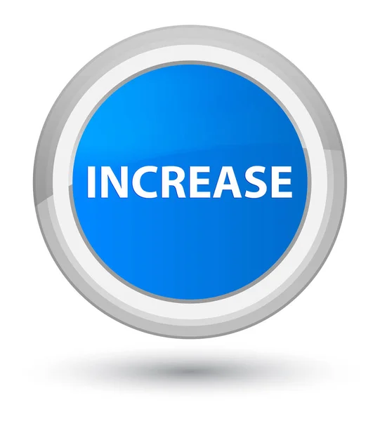 Increase prime cyan blue round button — Stock Photo, Image