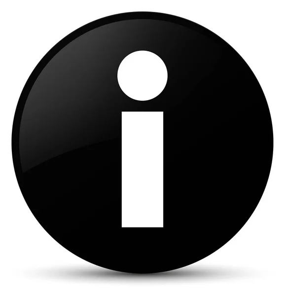 Info pictogram zwart ronde knop — Stockfoto