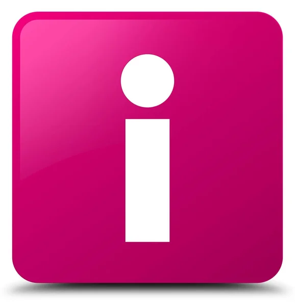 Info pictogram roze vierkante knop — Stockfoto