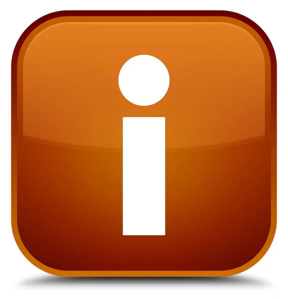 Info icon special brown square button — Stock Photo, Image