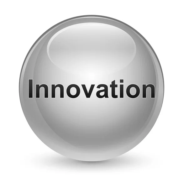 Innovación botón redondo blanco vidrioso —  Fotos de Stock