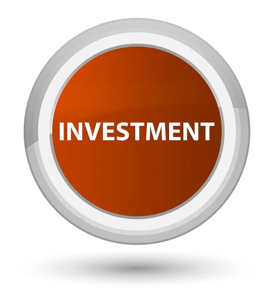 Investimento botão redondo marrom principal — Fotografia de Stock