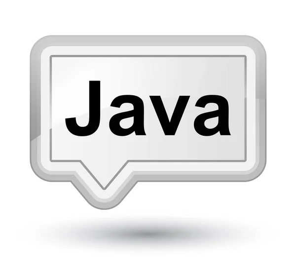 Java prime white banner button — Stock Photo, Image