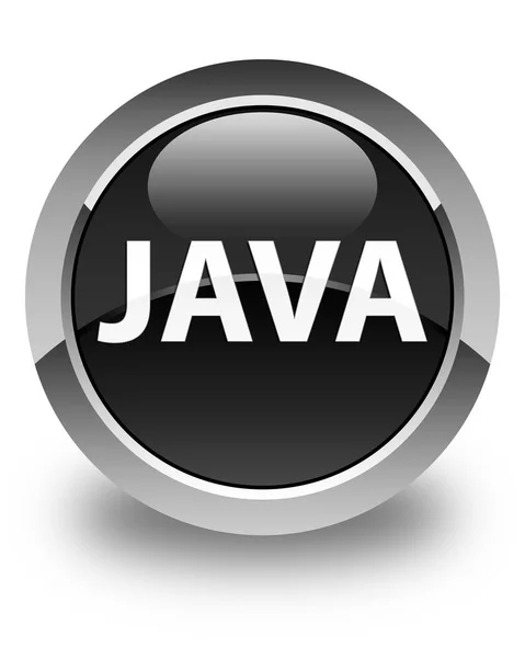 Java glossy black round button — Stock Photo, Image