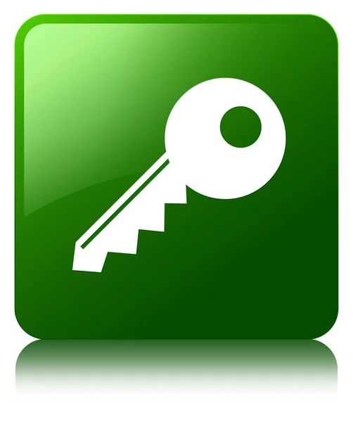 Ikona klucz zielony przycisk kwadratowy — Zdjęcie stockowe