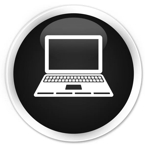 Dizüstü bilgisayar kutsal kişilerin resmi sigorta primi siyah yuvarlak düğmesi — Stok fotoğraf