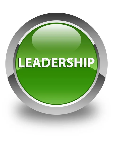 Leadership glossy soft green round button — Stock Photo, Image
