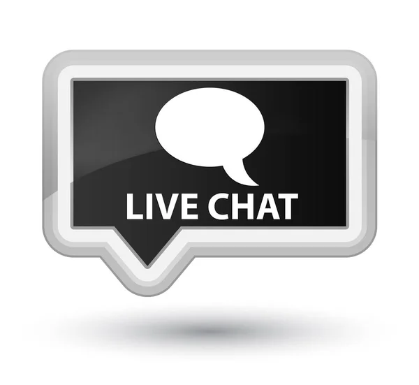 Chat ao vivo botão banner preto primo — Fotografia de Stock