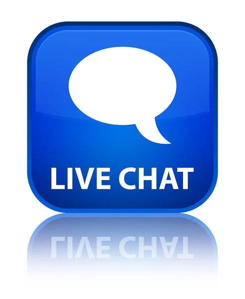 Chat en vivo botón cuadrado azul especial —  Fotos de Stock