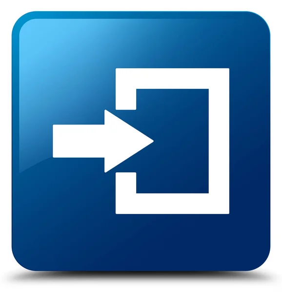Logga in ikonen blå fyrkantiga knappen — Stockfoto