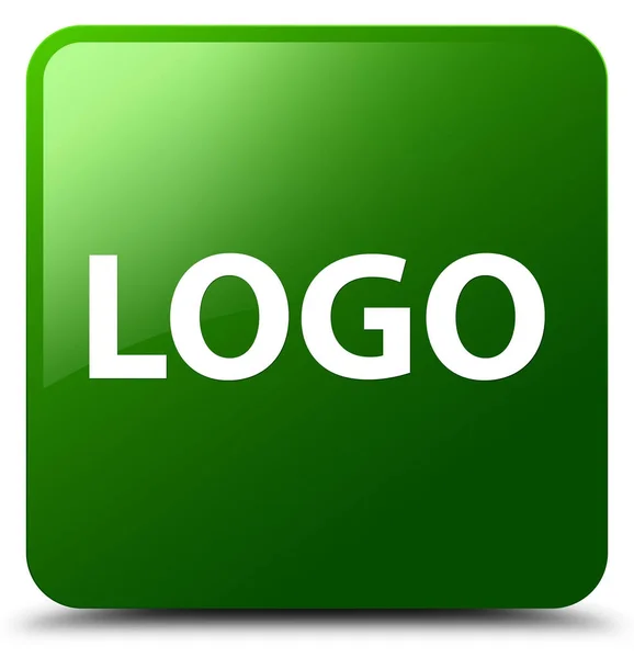 Logo grüner quadratischer Knopf — Stockfoto