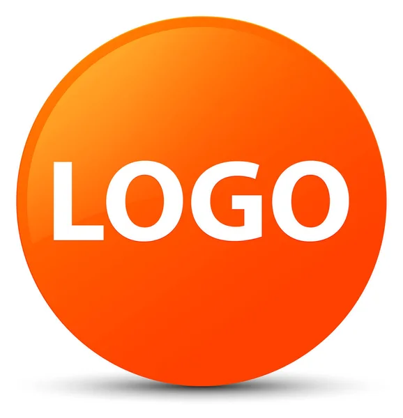 ロゴ オレンジ丸ボタン — ストック写真