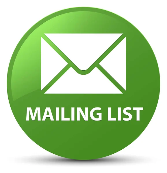 Zachte groene ronde knop mailing lijst — Stockfoto