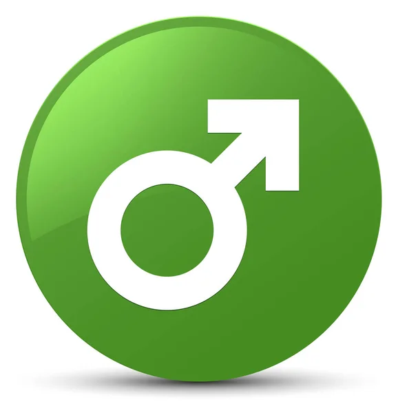 Піктограма чоловічого знака м'яка зелена кругла кнопка — стокове фото