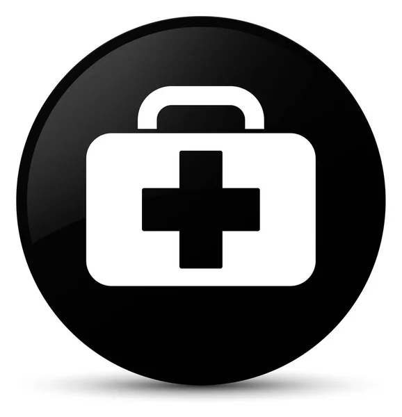 Medical bag icon black round button — Stock Photo, Image