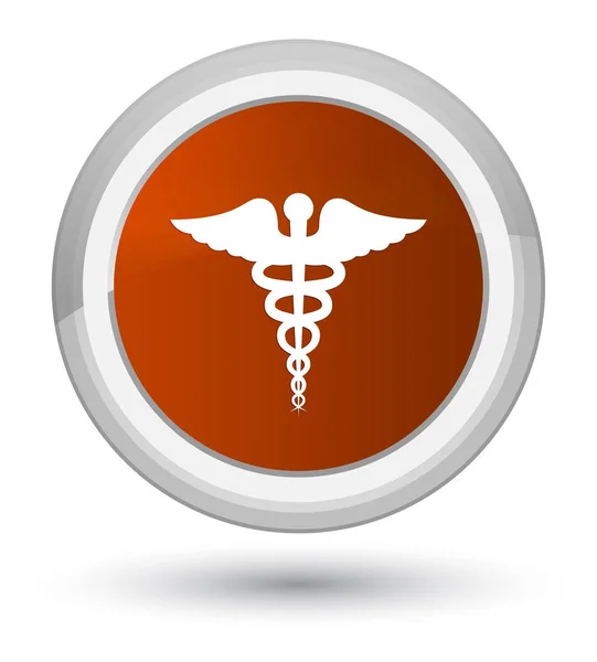 医療のアイコン プライム茶色の丸いボタン — ストック写真