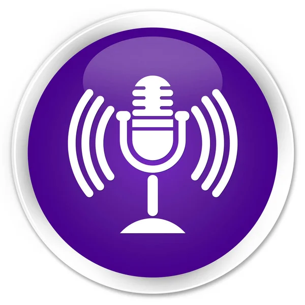 Mic icon premium purple round button — Stock Photo, Image