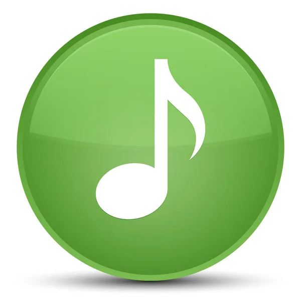 Music icon special soft green round button — Stock Photo, Image