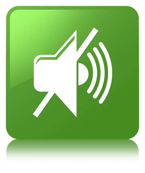Незначна піктограма гучності м'яка зелена квадратна кнопка — стокове фото