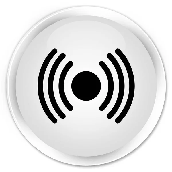 Ícone de sinal de rede botão redondo branco premium — Fotografia de Stock