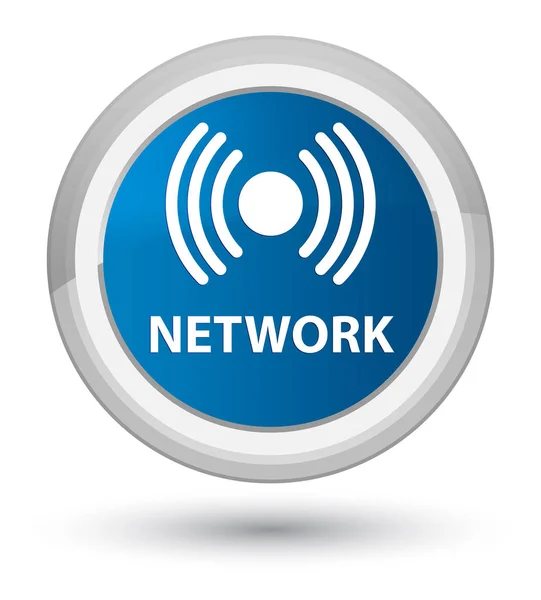 ネットワーク (信号アイコン) プライム ブルー ラウンド ボタン — ストック写真