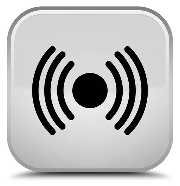 Network signal icon special white square button — Stock Photo, Image