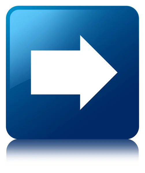 Próximo ícone de seta azul botão quadrado — Fotografia de Stock