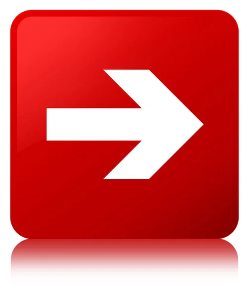 Próximo ícone de seta botão quadrado vermelho — Fotografia de Stock