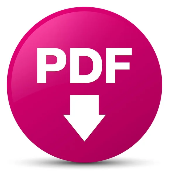 PDF icono de descarga rosa botón redondo — Foto de Stock