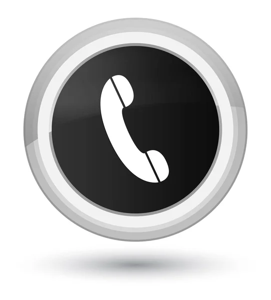 Telefon ikon elsődleges fekete kerek gomb — Stock Fotó