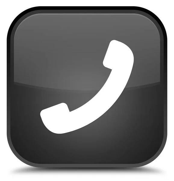 Telefon ikon külön fekete négyzet gomb — Stock Fotó