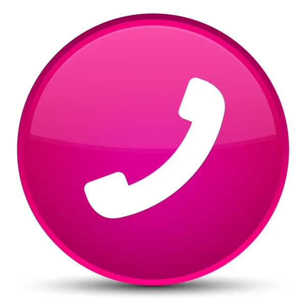 Telefon ikonu speciální růžové kulaté tlačítko — Stock fotografie
