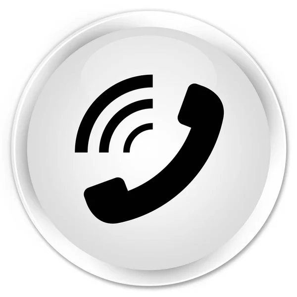 Telefon vyzváněcí ikonu premium bílé kulaté tlačítko — Stock fotografie