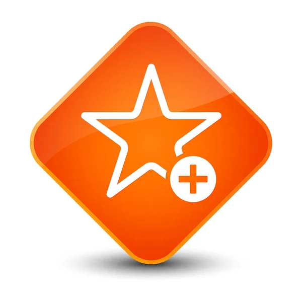 Añadir a favoritos icono elegante botón de diamante naranja —  Fotos de Stock