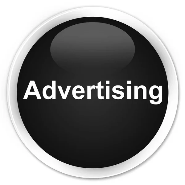 Publicidad botón redondo negro premium —  Fotos de Stock