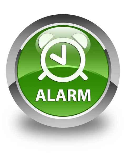 Alarm błyszczący miękki zielony okrągły przycisk — Zdjęcie stockowe