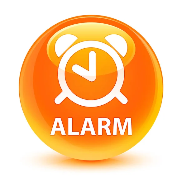 Alarm glazig oranje ronde knop — Stockfoto