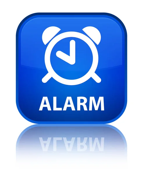 Alarma especial azul botón cuadrado —  Fotos de Stock