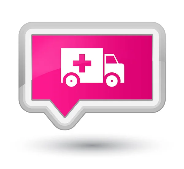 Tlačítko prime růžový nápis ambulance — Stock fotografie