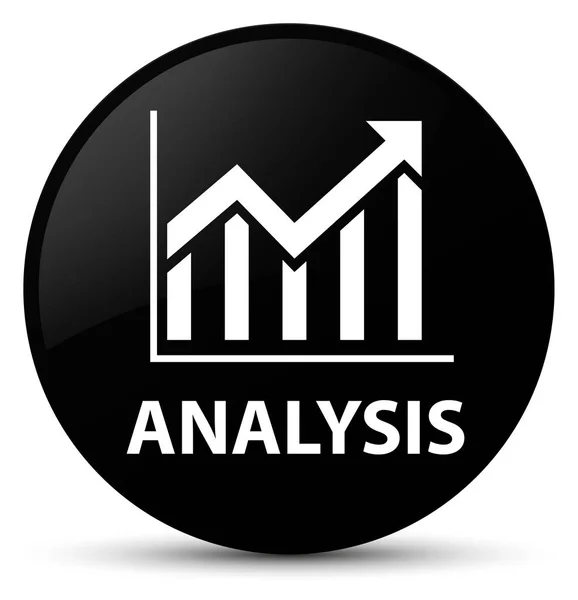 Analyse (statistik ikon) sort rund knap - Stock-foto