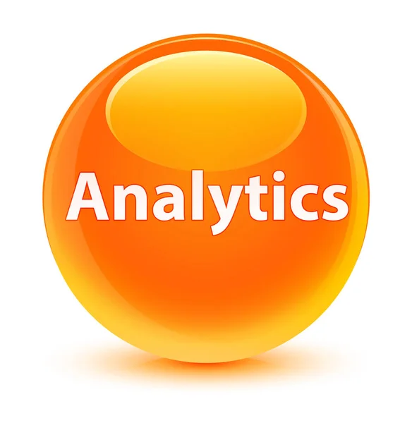 Аналітика скляно-помаранчева кругла кнопка — стокове фото