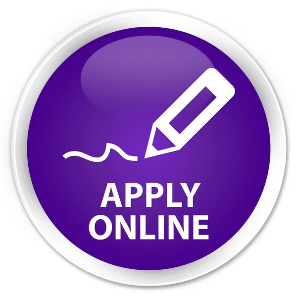 Apply online (edit pen icon) premium purple round button
