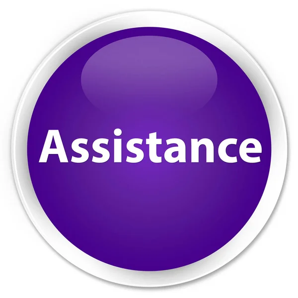 Assistance premium purple round button — Stock Photo, Image
