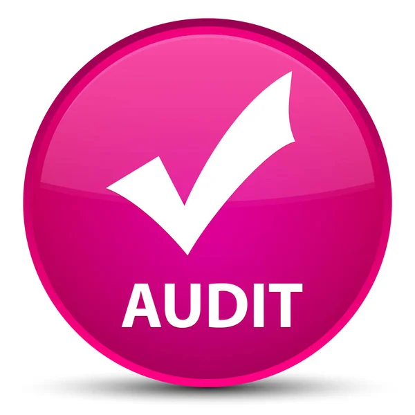 Audit (validate icon) special pink round button — Stock Photo, Image