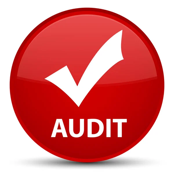 Audit (validate icon) special red round button — Stock Photo, Image