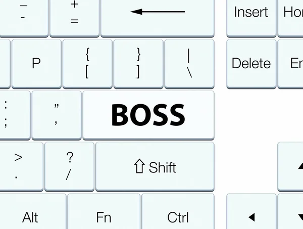 Boss vit tangentbord knappen — Stockfoto