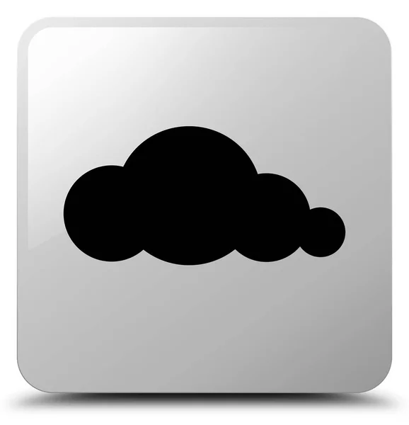 Cloud bílé čtvercové tlačítko — Stock fotografie