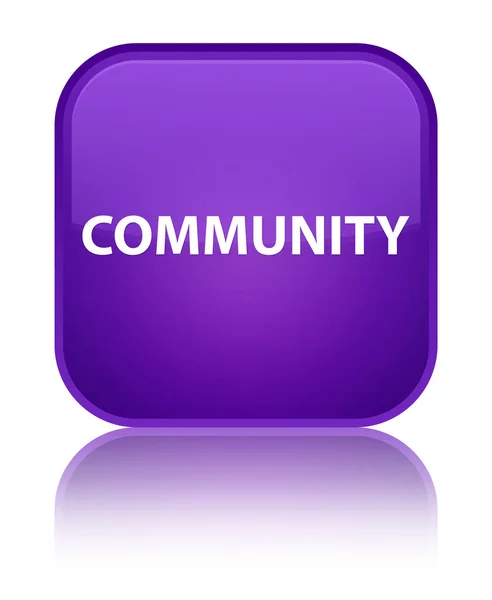 Comunidade botão quadrado roxo especial — Fotografia de Stock