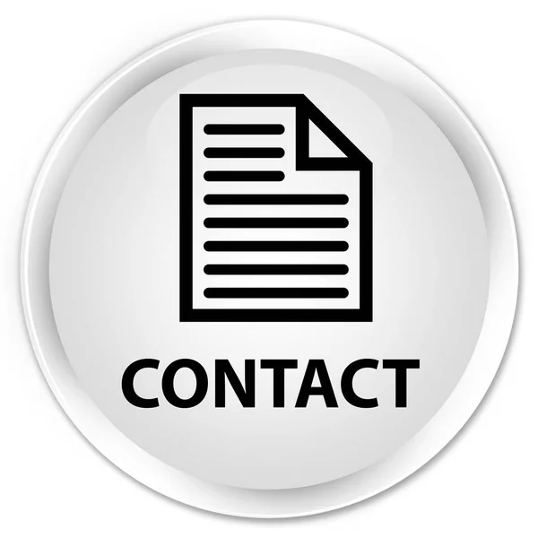 Contacto (icono de página) botón redondo blanco premium —  Fotos de Stock