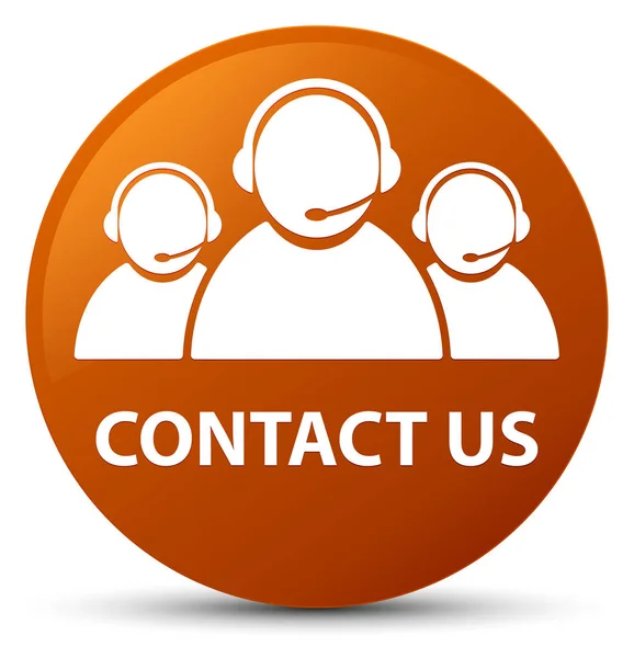 Contact us (customer care team icon) brown round button